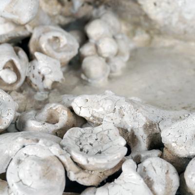 Catherine Blanc UNDERGROWTH White glazed stoneware centerpiece