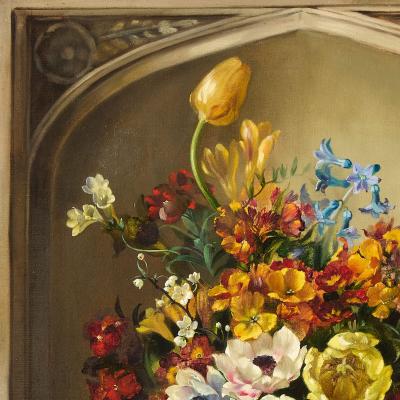 Cecil Kennedy Large British still life of flowers by Cecil Kennedy