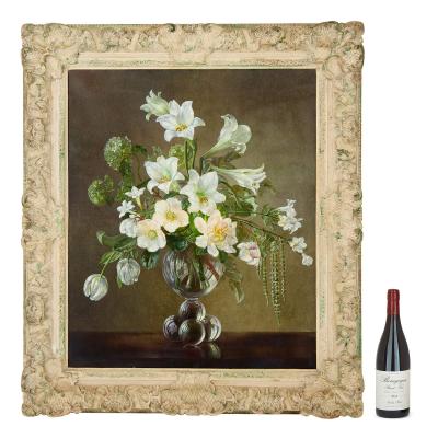 Cecil Kennedy Still Life of White Flowers an Oil Painting by Cecil Kennedy