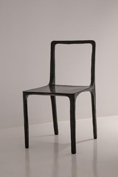 Cedric Breisacher French Contemporary Charred Oak Side Chairs