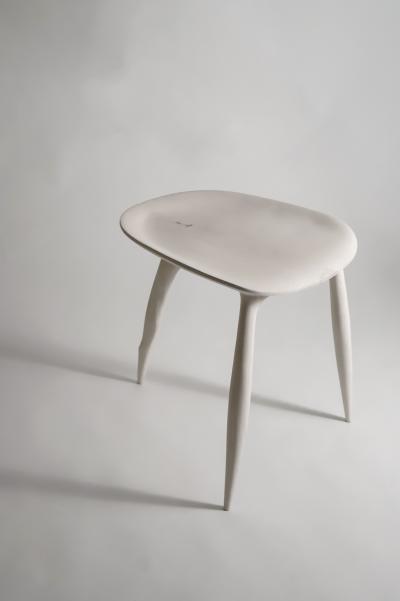 Cedric Breisacher French Contemporary Hand Sculpted Wooden Stool