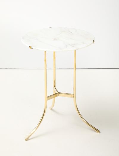 Cedric Hartman Cedric Hartman Brass And Carrara Marble Side Table