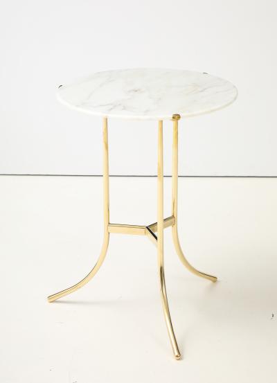 Cedric Hartman Cedric Hartman Brass And Carrara Marble Side Table