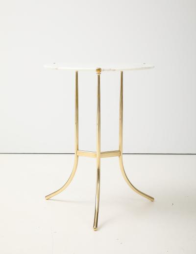 Cedric Hartman Cedric Hartman Brass And Carrara Marble Side Table