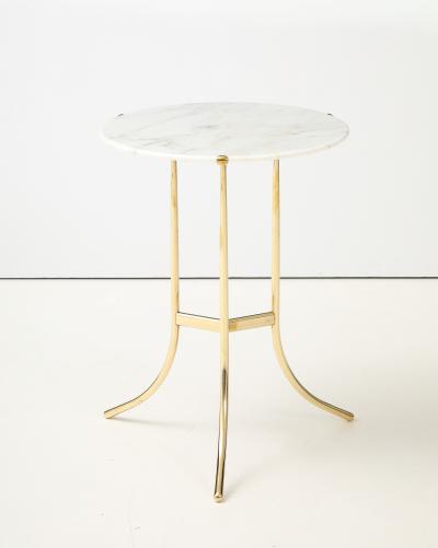 Cedric Hartman Cedric Hartman Brass And Carrara Marble Side Table