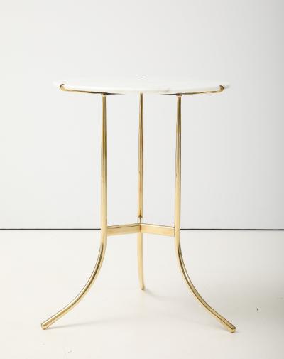 Cedric Hartman Cedric Hartman Brass And Carrara Marble Side Table