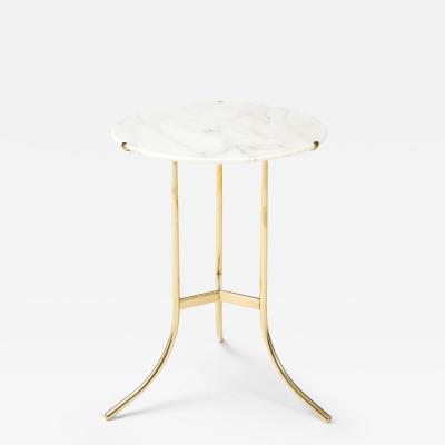 Cedric Hartman Cedric Hartman Brass And Carrara Marble Side Table