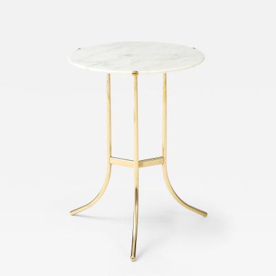 Cedric Hartman Cedric Hartman Brass And Carrara Marble Side Table