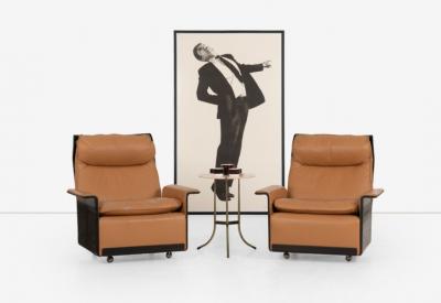 Cedric Hartman Cedric Hartman Model AE Side Table in Brass Bronze and Travertine 1973