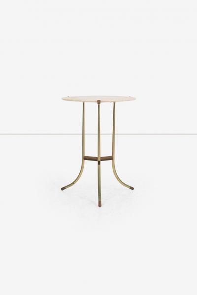 Cedric Hartman Cedric Hartman Model AE Side Table in Brass Bronze and Travertine 1973