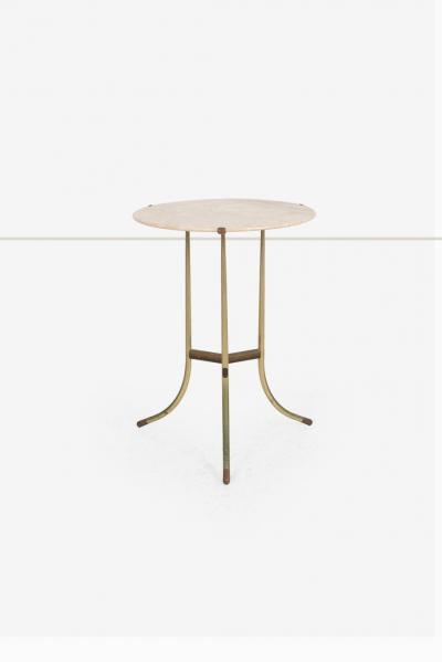 Cedric Hartman Cedric Hartman Model AE Side Table in Brass Bronze and Travertine 1973