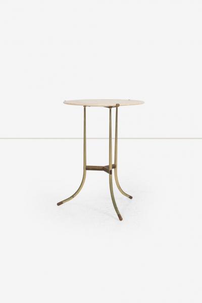 Cedric Hartman Cedric Hartman Model AE Side Table in Brass Bronze and Travertine 1973