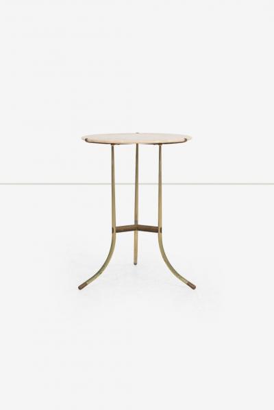 Cedric Hartman Cedric Hartman Model AE Side Table in Brass Bronze and Travertine 1973