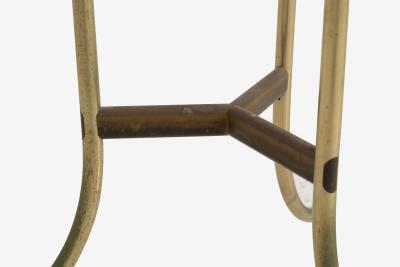 Cedric Hartman Cedric Hartman Model AE Side Table in Brass Bronze and Travertine 1973