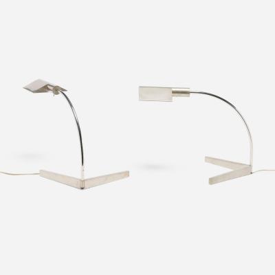 Cedric Hartman Cedric Hartman Pair of Stainless Steel and Chrome Table Lamps 1970 c 