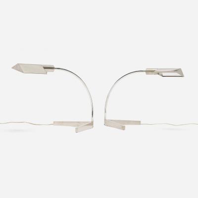 Cedric Hartman Cedric Hartman Pair of Stainless Steel and Chrome Table Lamps 1970 c 