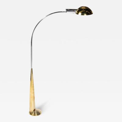 Cedric Hartman Mid Century Modernist Floor Lamp in Chrome Polished Brass by Cedric Hartman