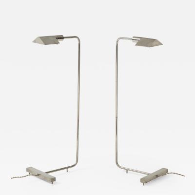 Cedric Hartman Pair of Nickel Plated Bronze Reading Lamps by Cedric Hartman USA 1970s