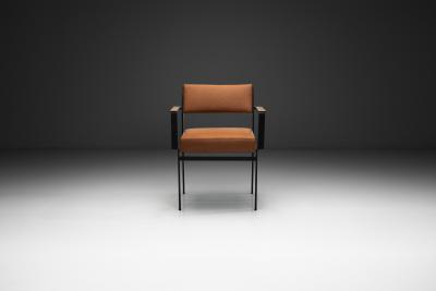 Cees Braakman Leather and Metal Armchair by Cees Braakman for Pastoe the Netherlands 1960s