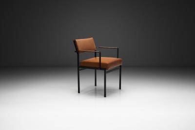 Cees Braakman Leather and Metal Armchair by Cees Braakman for Pastoe the Netherlands 1960s