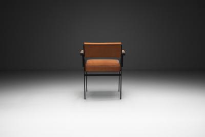 Cees Braakman Leather and Metal Armchair by Cees Braakman for Pastoe the Netherlands 1960s