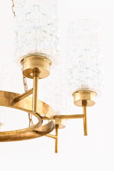 Ceiling Lamp in Brass and Glass 1950s
