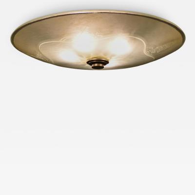 Ceiling Lamp in Glass and Steel 1940s