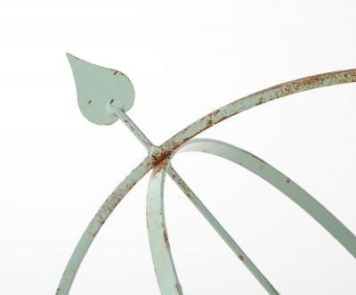 Celadon Painted English Mid 20th Century Iron Armillary
