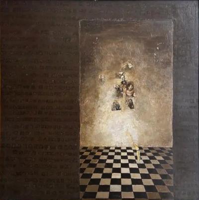 Celina Chirino Large Celina Chirino Figurative Surrealist Oil Painting on Canvas Argentina