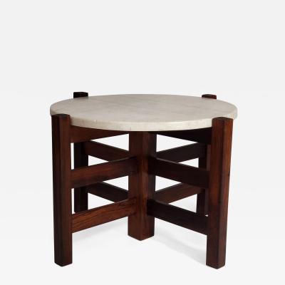 Celina Decora es Brazilian Rosewood Side Table With Marbel Top