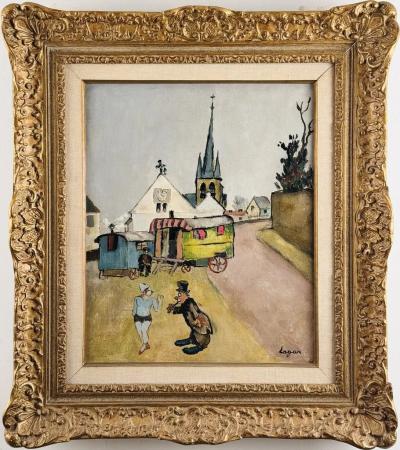 Celso Lagar Fairgoers in front of roulottes