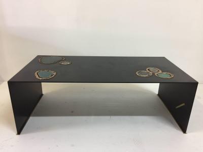 Cenotes an Original Custom Designed Cocktail Table with Agate Elements