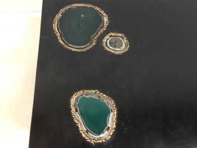 Cenotes an Original Custom Designed Cocktail Table with Agate Elements
