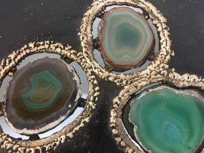 Cenotes an Original Custom Designed Cocktail Table with Agate Elements