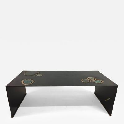 Cenotes an Original Custom Designed Cocktail Table with Agate Elements