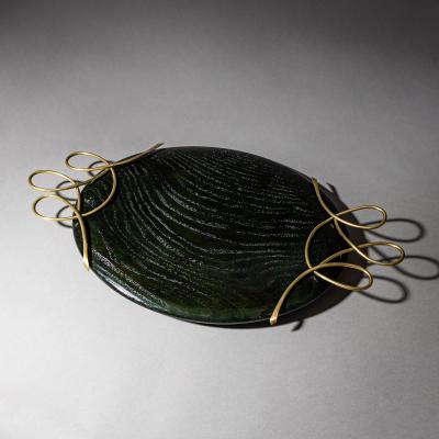 Centerpiece Wood and Brass Italy Mid 20th Century