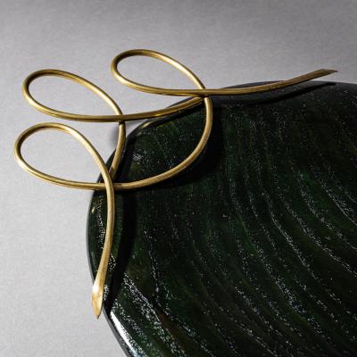 Centerpiece Wood and Brass Italy Mid 20th Century