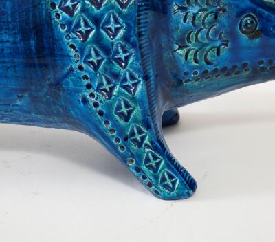 Ceramic Boar by Aldo Londi for Bitossi in Rimini blue Italy ca 1960