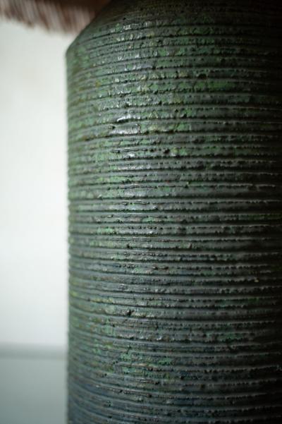 Ceramic Lamp with Raffia Lampshade