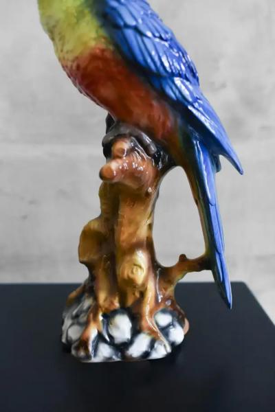 Ceramic Parrot by Ceramiche Boxer Bassano Del Grappa