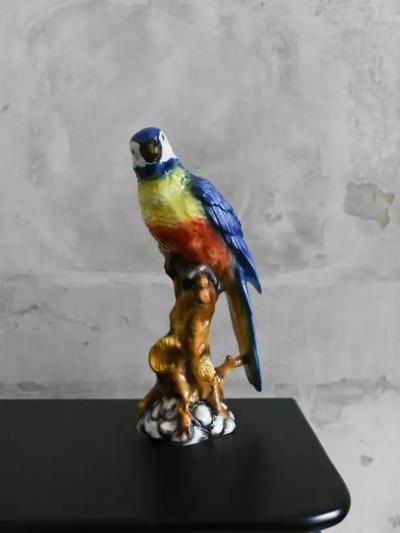 Ceramic Parrot by Ceramiche Boxer Bassano Del Grappa