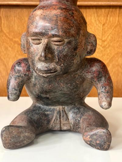 Ceramic Pre Columbian Colima Hunchback Figure Vessel