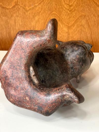 Ceramic Pre Columbian Colima Hunchback Figure Vessel