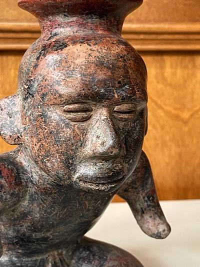 Ceramic Pre Columbian Colima Hunchback Figure Vessel