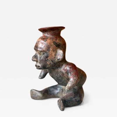 Ceramic Pre Columbian Colima Hunchback Figure Vessel