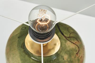 Ceramic Table Lamp with Illustrative Details Europe ca 1960s