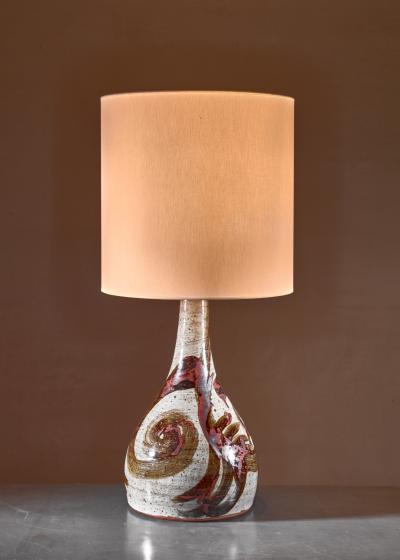 Ceramic floor or large console lamp Denmark 1960s