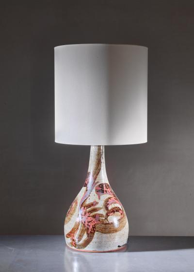 Ceramic floor or large console lamp Denmark 1960s