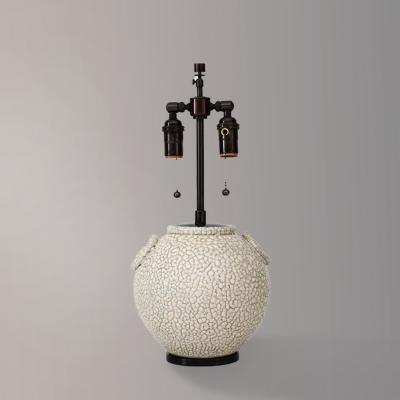 Ceramic lamp with vermiculated glaze