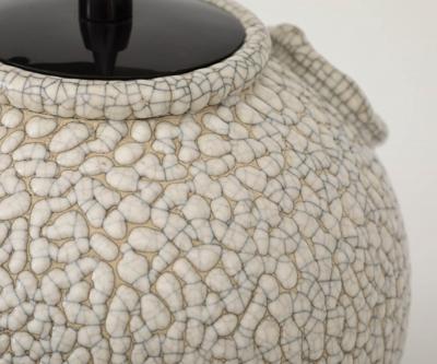 Ceramic lamp with vermiculated glaze